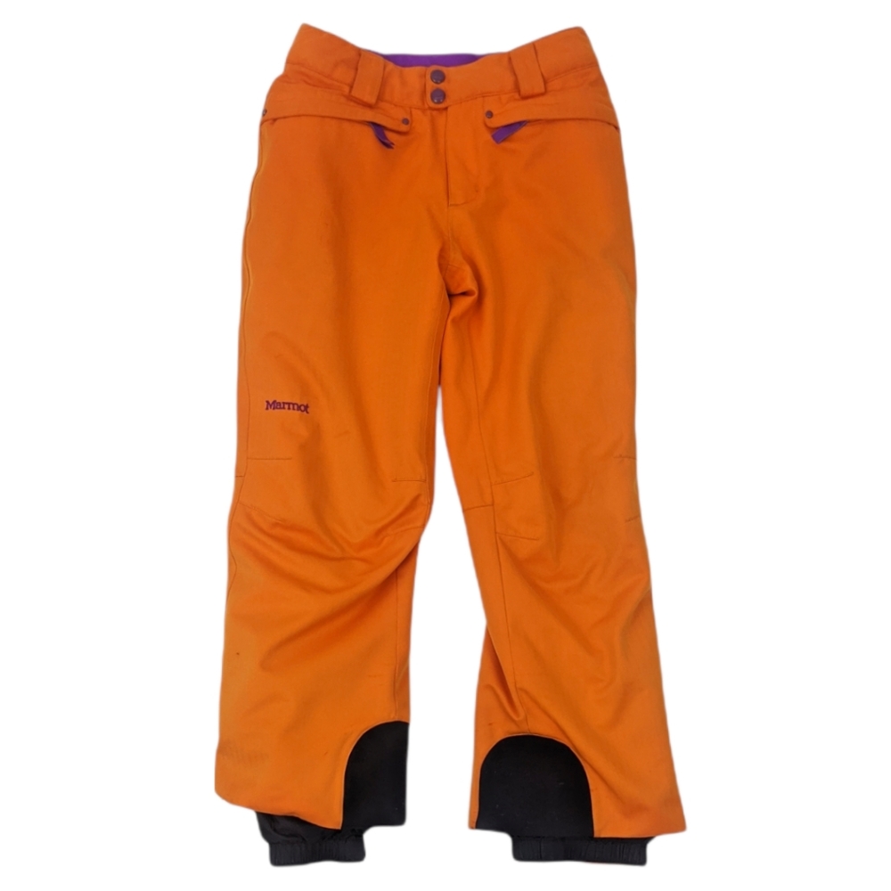 Marmot Girls Snowboard Snow Pants L Orange Snowboarding